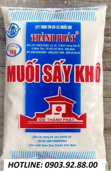 Muối sấy khô túi 1kg - Muối IOD Thành Phát - Công Ty TNHH TM DV Sản Xuất Muối IOD Thành Phát